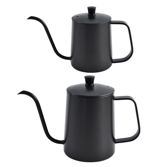 Household coffee hand brewing pot with narrow mouth and long mouth coffee pot with lid